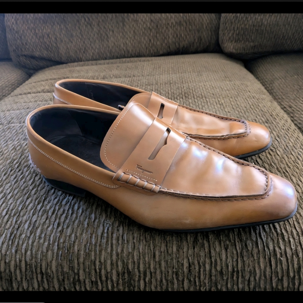 Salvatore Ferragamo Brown Leather Loafers 11 EE